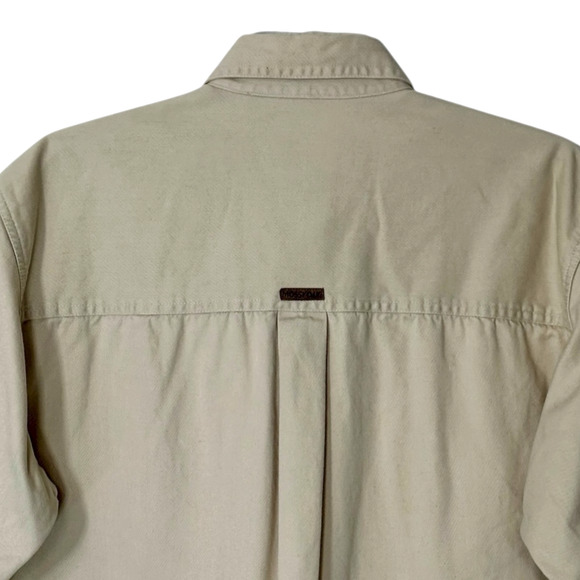 Mossy Oak Khaki Hunting Shirt Camo Quilted Shooting Patch Cotton Men L Gorpcore - Picture 4 of 16